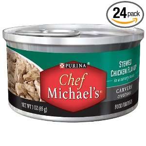 Chef MICHAELS StewedChicken Dog Food, 3 Ounce (Pack of 24)  
