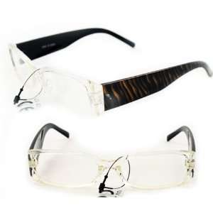  Hotlove Square Fashion Sunglasses P1508 Clear Front with Black Gold 