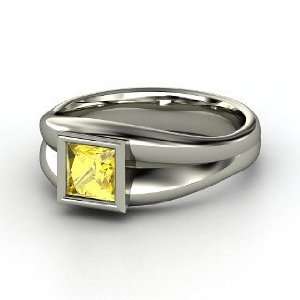  Akari Ring, Princess Yellow Sapphire Platinum Ring 