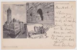   1904 PC VIEW COURT HOUSE BRIDGE OF SIGHS AND JAIL PITTSBURGH PA  