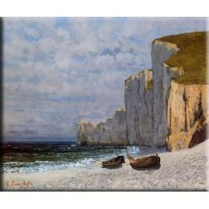   Cliffs 30x25 Streched Canvas Art by Courbet, Gustave