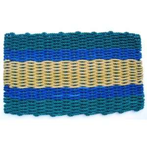 Maine Float Rope Co.   Recycled Float Rope Doormat Green with Blue 