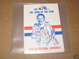 1975 76 Philadelphia 76ers Pocket Schedule Abbotts  