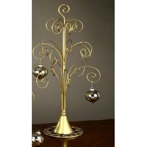   18 Arm Gold Painted Finish Wire Ornament Tree