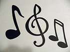Music Decor Music Notes and Treble Clef Large Set of 3 