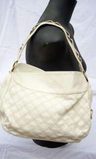   Hilfiger White Quilted Faux Leather Handbag   Satchel   Purse   Hobo