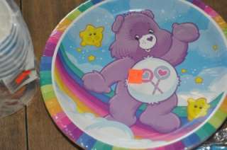 NEW Huge Lot of Care Bears Birthday Party Supplies ~ Plates Cups 