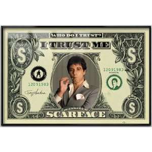  Scarface   Framed Movie Poster (Al Pacino on $ Bill) (Size 