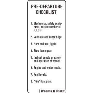  Weems & Plath Pre Departure Checklist Label 91002 Sports 