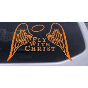 Fly With Christ Wings and Halo Christian Car Window Wall Laptop Decal 