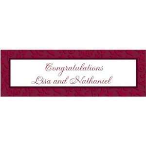 Personalized Medium Red On Red Wedding Banner   Party Decorations 