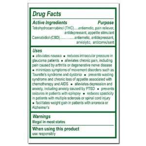  THC Drug Facts Marijuana Mini Poster Print by  