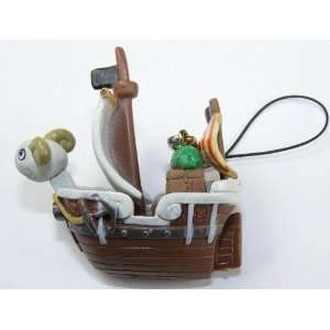 One Piece Pirate Ship, 1.5, a Set of 2 Pieces, Strap, Charm, Keychain 