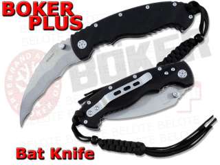 Boker Plus Bat Tactical Folding Knife 8Cr13MoV Plain Edge G 10 Handle 