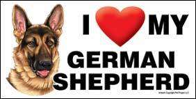 Love My German Shepherd Car Magnet 8x4 dog sign  
