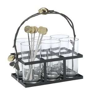 Williams Sonoma Home Michael Aram Lemon Drink Caddy with Glasses and 
