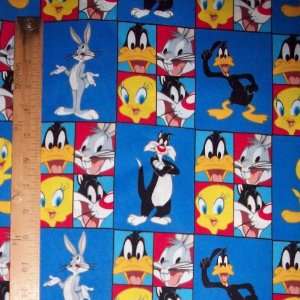   Sylvester, Tweety Bird, Daffy Duck and Bugs Bunny Fabric By the Yard