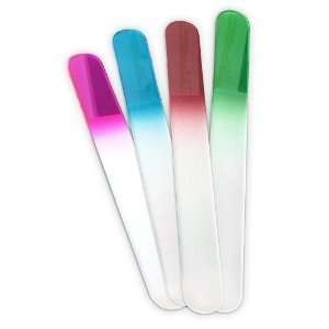  Crystal Glass Nail File 7.5 Inches (4 Pieces), Color 