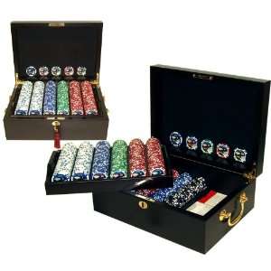  500 11.5g Jackpot Casino Chips with Mahogany Case Sports 