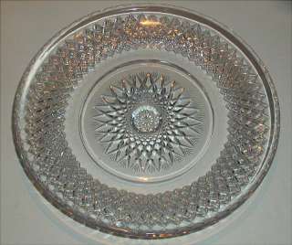Vintage Intricately Cut Footed Crystal Plate   8 1/4  