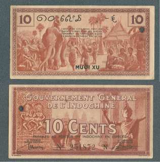 French Indochina, 10 cents 1939 P 85a  