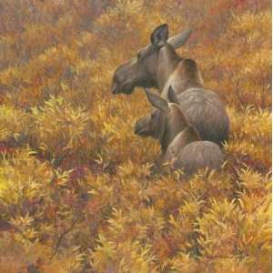  Robert Bateman   Fall Forage Moose Cow And Calf Artists 