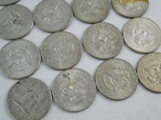 Vintage 1961 1969 D Franklin Kennedy Silver Half Dollar Coin Set .50 