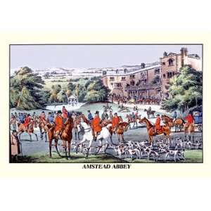  Fox Hunters Gather at Amstead Abbey 20x30 poster