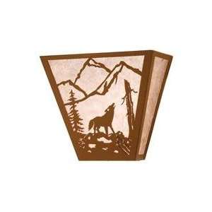  13W Northwoods Wolf On The Loose Wall Sconce