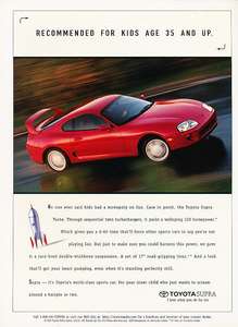 1996 Toyota Supra   Recommended 35up   Vintage Advertisement Ad A22 B