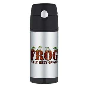    Thermos Travel Water Bottle FROG Fully Rely On God 
