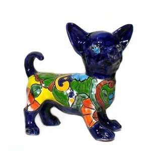  Talavera Chihuahua Dog Figurine, 8  Tall, Assorted Colors 
