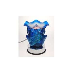  Electric Aroma Lamp   Touch Activated   Glass Wave   Blue 