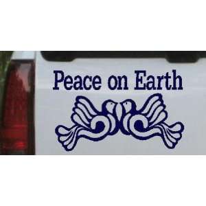 Navy 8.5in X 5.3in    Peace On Earth Doves Christian Car Window Wall 