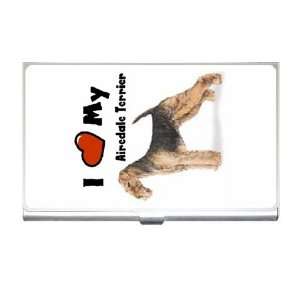   Love My Airedale Terrier Business Card Holder Case