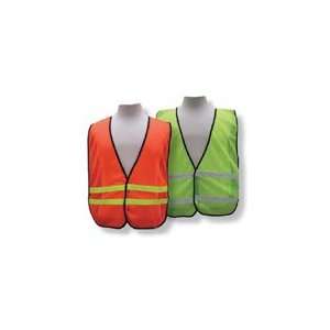 Orange Mesh Reflective Safety Vest   1 Horizontal Reflective Stripes