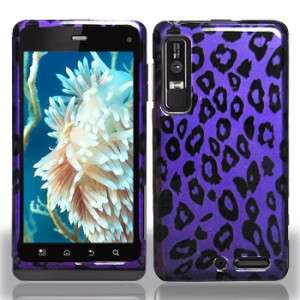 Purple Leopard Hard Case Phone Cover Motorola Droid 3  