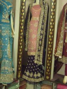   Designer Bridal Salwar Kameez Anarkali Lengha Wedding Heavy Pink Blue