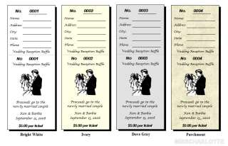 56 Personalized Wedding Reception Raffle Ticket Favors  