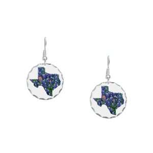   Earring Circle Charm Bluebonnets Texas Shaped Artsmith Inc Jewelry