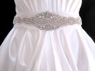 Wedding dress beaded crystal jeweled belt sash  