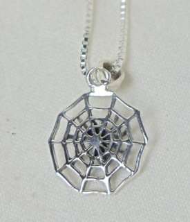 Goth Sterling Silver Child Spider Spidr Web 14 pd6  