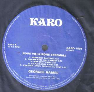 Georges Hamel Nous Vieillirons Ensemble LP VG++ Canada  
