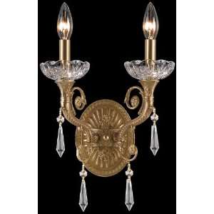 Crystorama 5152 AG CL MWP, Regal Candle Crystal Wall Sconce Lighting 