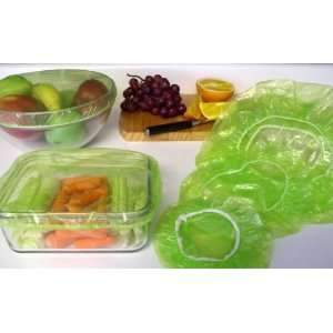  24 Pack Reusable Plastic Fresh Food Covers (Green) (See 