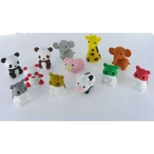  Iwako Puzzle Erasers Hamsters, Pandas & New Farm Zoo 2010 Animal 