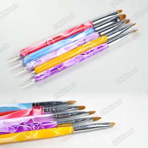   5pcs UV Gel Acrylic Nail Art Tips Builder Brush Pen Paint Dot Design
