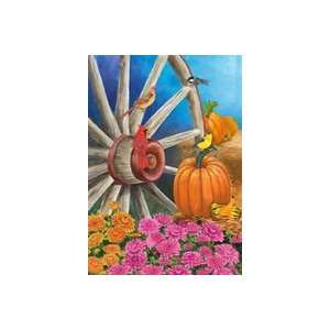 Autumn Wagon Wheel   Garden Size 12 Inch X 18 Inch Decorative Flag