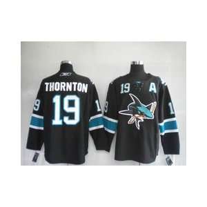  Thornton #19 NHL San Jose Sharks Black Hockey Jersey Sz52 