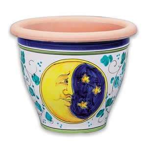   Bell shaped Pot with Sun and Moon From Italy Patio, Lawn & Garden